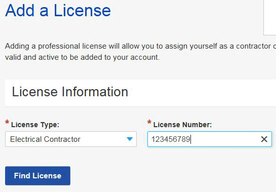 License Type and License Number