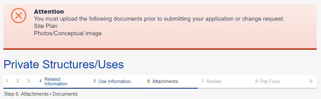 Private Structures - Documents Page - Attention Error - Missing Two Documents