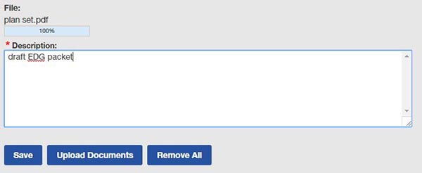 A screenshot showing where to add the document description.