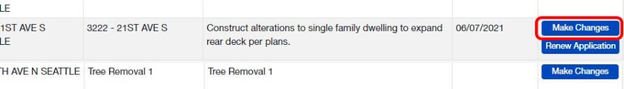 An example of a record with the Make Changes button highlighted.