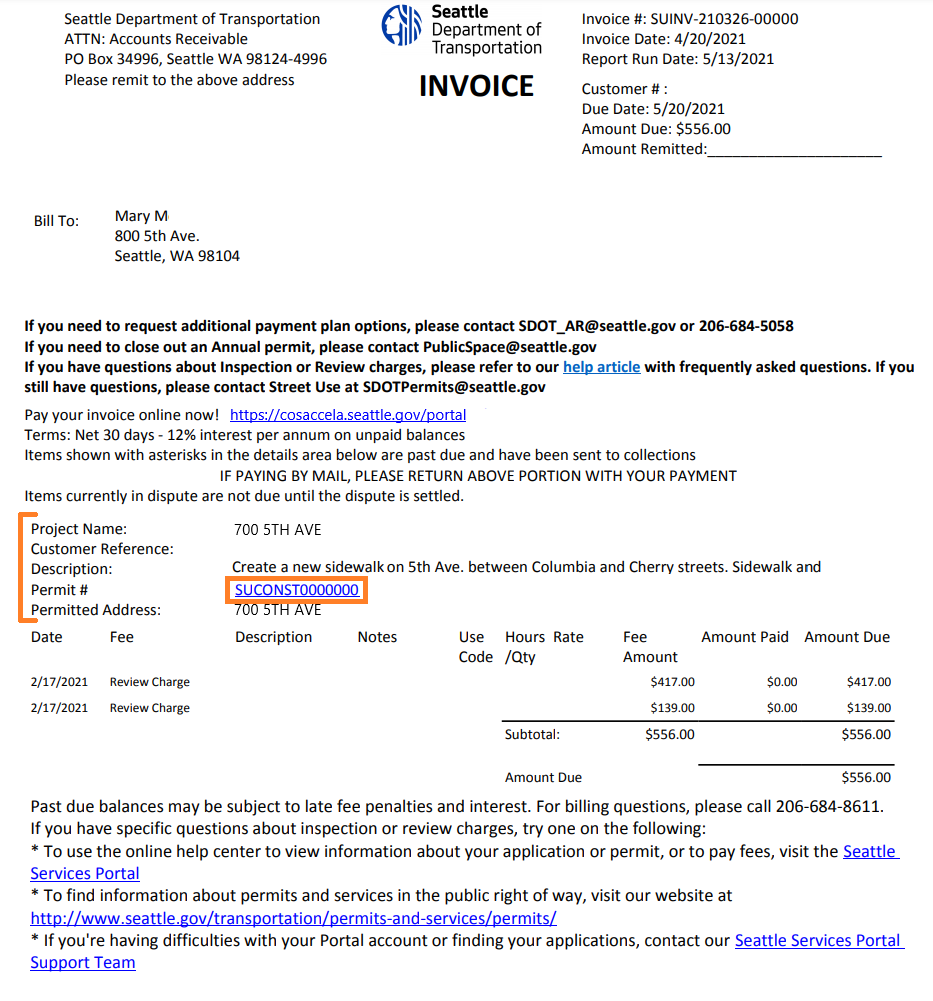 How to Find and Pay Your Current Street Use Invoice – Help Center ...